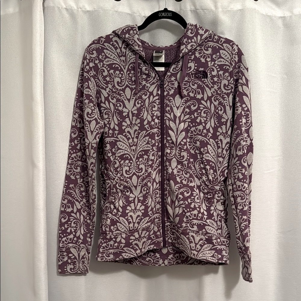 North Face Patterned Full Zip Hoodie